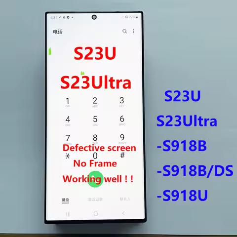 With defects Amoled For Samsung Galaxy S23 Ultra 5G Lcd S918B S918B/DS Display Touch Screen Digitize
