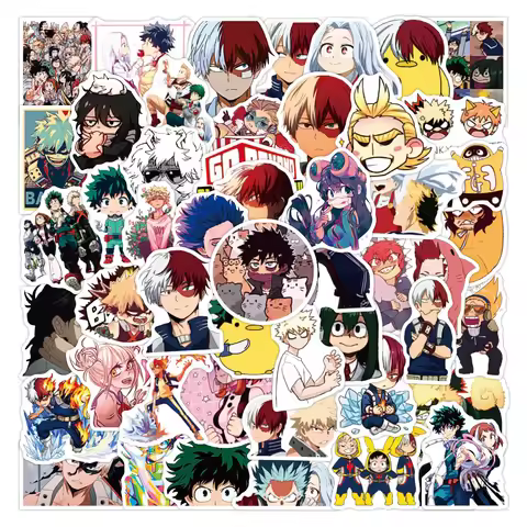 50PCS Japanese Anime My Hero Academy Graffiti Waterproof Stickers Creative Trendy Fridge Guitar Mug