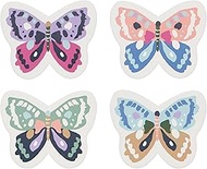 Danica Jubilee Coaster Set of 4 - Flutter By, Rectangular, White, Dolomite and Cork