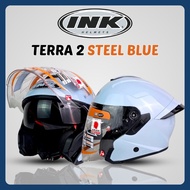 Ink Terra 2 Steel blue | Ink Tera 2 Double Visor Helmet - SNI Halfface Helmet