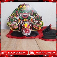 HIJAU New Design of Children's Sponge Barongan, Medium Size, Balinese Buto Motif, Green, Viral, Late