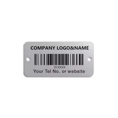 Custom Metal Asset bar Code Tag Serial Numbers Tags Laser Enraved Unique Qr Code Metal Asset Tag Sti