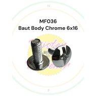 Body Bolt M6x16 CHROME Grand 6x16 Bolt 10 Length 1.5cm CHROME