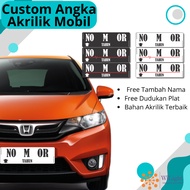 Custom Acrylic Car Number Plates, Free Add Name