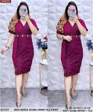 Dress Scuba Combi Tile Payet Import Realpicture