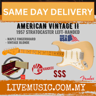 Fender American Vintage II 57 Stratocaster Left-Handed Electric Guitar, Maple FB, Vintage Blonde