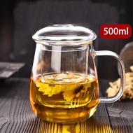 EZY4LIFE Glass Tea Mugs Glass Tea Cup with Infuser and Lid for Tea Steeping at Home and Office
