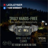 LEDLENSER HF8R CORE RGB BLUETOOTH HEADLAMP 900lm, Boost 1600lm, Rechargeable , Red Blue Green Beam