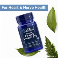 Life Extension BioActive Folate & Vitamin B12 Supplement for Heart, Brain & Digestion Health