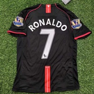 2007 2008 Retro Manchester Shirt Black Far Away American Football Jersey Ronaldo # 7