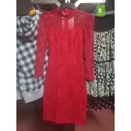 Red lace dress S MS40
