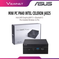 ASUS Mini PC PN40 Intel Celeron J4025 4GB 64GB eMMC Win11 Pro | WiFi 5 | USB-C | Dual Display HDMI M