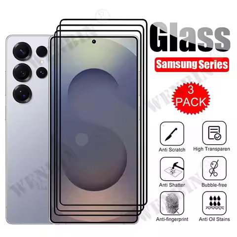 3 Pcs Tempered Glass For Samsung S26 Ultra Edge Plus Screen Protector On Galaxy S25 S24 Ultra A57 A3