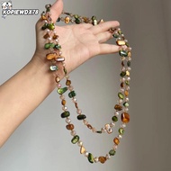 KOPIEWDX78JQ Antique Necklace, Colorful and Green Shell Beaded Long Necklace, Light Luxury Vintage S