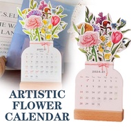 2024 Bloomy Flowers Desk Calendar Creative Flower Small Desk Calendar Planner