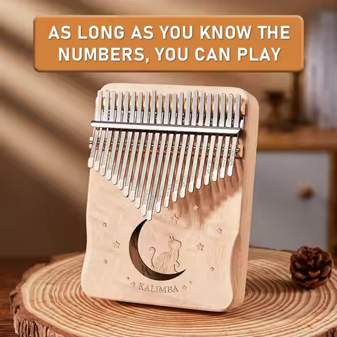 Kalimba 21-Key Cat Thumb Piano Set - Beginner Friendly Finger Piano, Perfect Birthday Gift Piano Gif