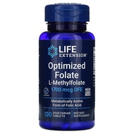 ✅READY STOCK✅ Life Extension, Optimized Folate, 1,700 mcg DFE, 100 Vegetarian Tablets