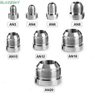 BLAZESKY Straight Male Weld Fitting Adapter, AN4-AN20 Round Base Silver Male Aluminium Weld, Externa