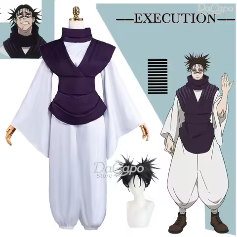 Anime Movie JJK Execution Choso Cosplay Costume Suit Same Pants Ponytail Wig Top Halloween Clothing 