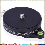 Camera Pan Base With  Style Plate, 0.95Cm Screw Aluminum Panoramic Ball Tripod Head With Bubble Leve
