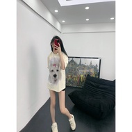 Acne Studios New Style Face Emoticon Dog Pattern Printed Short-Sleeved T-Shirt Puppy Pattern Loose S