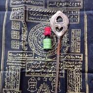 paket assihan 3pcs saputangan rajah dan tongkat tusuk konde kuningan kuno plus misik hitam