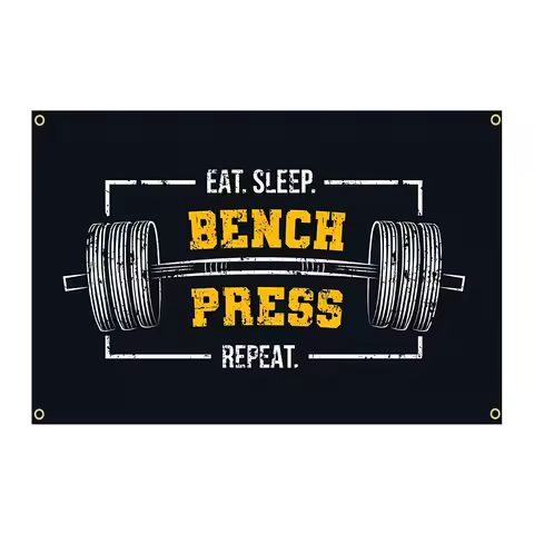 3Jflag 90x150cm EAT. SLEEP. TRAIN REPEAT. Flag Motivational Workout Posters Wall Chart Exercise Gym 