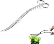 Aquarium Plant Scissors, Stainless Steel Curved Aquarium Scissors, 25 cm Wave Aquascape Scissors, Fi