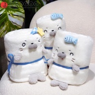 KENTON Ocean Seal Nap Blanket, Flannel Sleep Cloak Shawl Blanket, Cute Ocean Style Soft Warm Cozy Sw