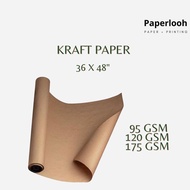50pcs Brown Kraft Paper 95gsm/120gsm/175gsm (36"x48")