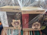 Line Friends 福部屋 招財貓 善 達摩 心 兩大各一Brown Collection Maneki Neko & Daruma Figurines