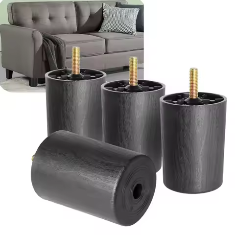 Plastic Furniture Legs, Round Tapered Table Legs Black Sofa Legs Replacement Legs with M8 Hanger Bol