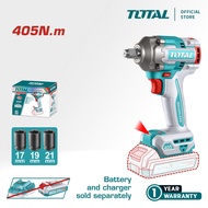 TOTAL Tools Cordless Impact Wrench + Battery + Charger (20V / 405Nm / 1/2" / Brushless) TIWLI20451 /