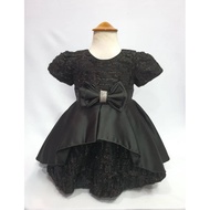 Newborn Dress Baby Girl Baju Raya Budak Perempuan Peplum Muslimah Hitam Pink Nude