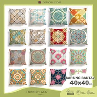 Sofa Cushion COVER Print Turkish Batik Geo Motif 40x40 cm - Pusat Kado