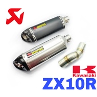 Akrapovic Exhaust Kawasaki ZX10R 2024 - 2025 Short Slip On Tabung Muffler Stainless Pipe Accessories
