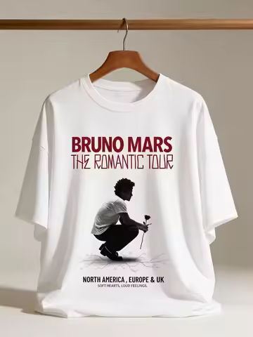 Bruno Mars The Romantic Tour 2026 Shirt Bruno Mars Concert Unisex T Shirt, Music Fan Gift