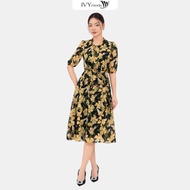 Đầm xòe Romand nữ họa tiết IVY moda MS 48M8888