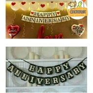 Happy Anniversary Banner Happy Anniversary Flag Banner with Various Motifs