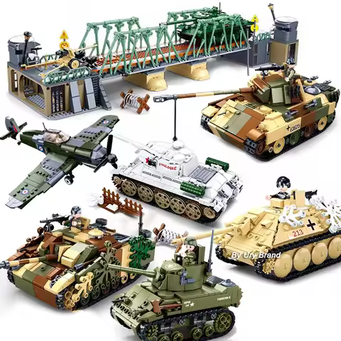 Sluban WW2 Military Plane City Warplane Fighting Airplane Vehicle Tank Sets Model Building Blocks To