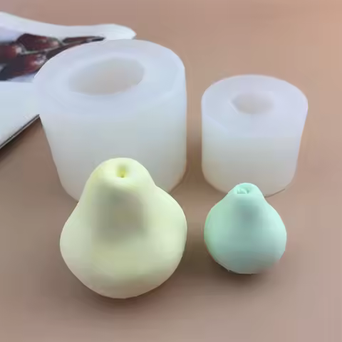 Simulation Pear Silicone Mold DIY Fruit Pear Candle Mold Handmade Aromatherapy Candle Gypsum Soap Ep