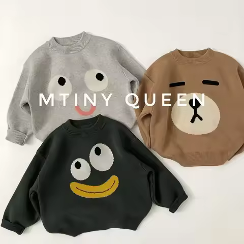 4604 Children Cartoon Sweaters Autumn Korean Baby Boy's Knitted Sweater Fashion Cotton Pullovers