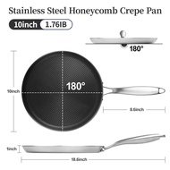 Innerwell Non-Stick Crepe Pan Grill Pan 26/28/30CM 430 Stainless Steel Honey Comb Griddle Pan No Coa