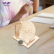 Simhoa Classic Equatorial Sundial Clock Work Toy Wood Scientific Model Astronomy Experiment Kit for 