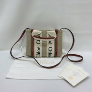 CHLOE mini woody 帆布托特包