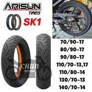 ARISUN TUBELESS TYRE 2025 70/90 80/90 RACING COMPOUND TAYAR TYRE TIRE TAYAR TIUBLESS TAHAN LASAK LC1