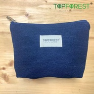 深藍色牛仔布簡約化妝袋 | 輕鬆携帶 多功能小袋 獨特 時尚 實用 | 筆袋 工具袋 萬用包 | 男女適用 | 精心設計 時尚大方 | 優質厚身牛仔布袋 | 百看不厭 C240602-DB