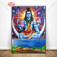 Shiva Parvati Indian Art Hindu God Figure Canvas Painting Poster and Print Wall Picture For Living R