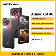 【2025New】Ulefone Armor X31 4G Rugged Phone 12GB RAM+128GB ROM 6.56'' 48MP NFC Night Camera IR Blaste
