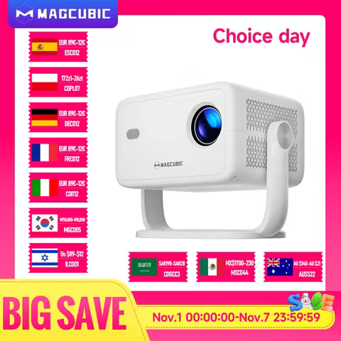 Magcubic 4K L018 Projector 650ANSI Native 1080P Auto Focus & Keystone 360° Rotate Android 11 BT 5.2 